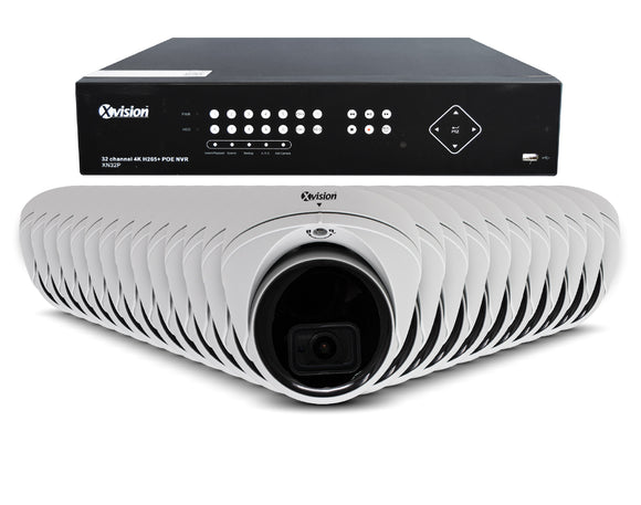 XVISION®│X5C8000V-W-S24-8T│3 YR WTY.    4K Mini Dome 24 camera PoE IP CCTV system