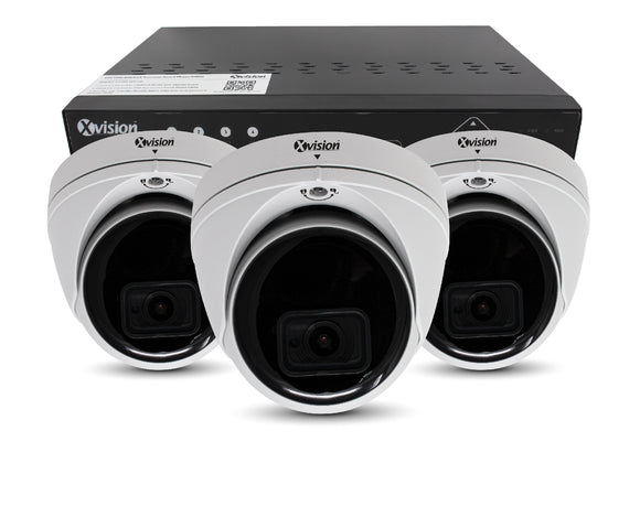 XVISION®│X5C8000V-W-S3-1T│3 YR WTY.    4K Mini Dome 3 camera PoE IP CCTV system