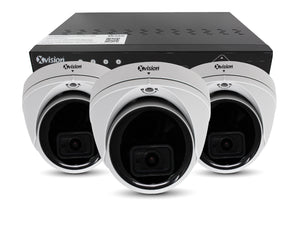 XVISION®│X4C5000V-W-3-S3-1T│3 YR WTY.    5MP Mini Dome 3 camera PoE IP CCTV system