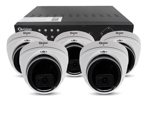 XVISION®│X4C5000V-W-3-S5-2T│3 YR WTY.    5MP Mini Dome 5 camera PoE IP CCTV system
