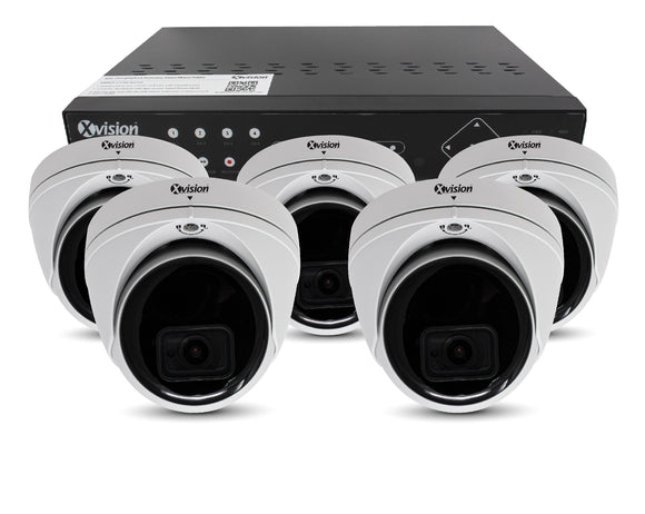 XVISION®│X5C8000V-W-S5-2T│3 YR WTY.    4K Mini Dome 5 camera PoE IP CCTV system