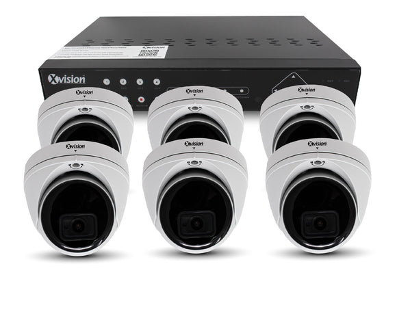 XVISION®│X5C8000V-W-S6-2T│3 YR WTY.    4K Mini Dome 6 camera PoE IP CCTV system