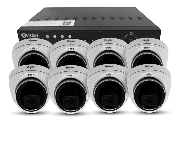 XVISION®│X4C5000V-W-3-S8-2T│3 YR WTY.    5MP Mini Dome 8 camera PoE IP CCTV system