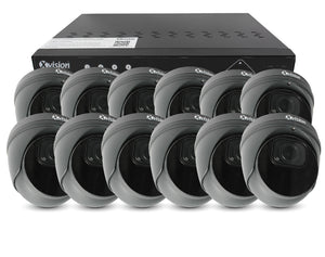 XVISION®│X4C5000VM-G-3-S12-4T│3 YR WTY.    5MP Pro Dome (Grey) 12 camera PoE IP CCTV system