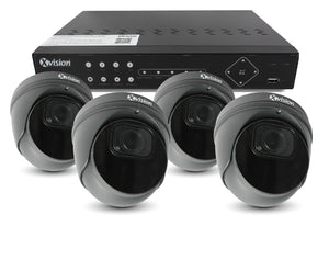 XVISION®│X5C5000VM-G-3-S4-1T│3 YR WTY.    5MP AI+BI Pro Dome (Grey) 4 camera PoE IP CCTV system