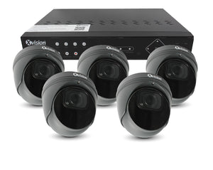 XVISION®│X4C5000VM-G-3-S5-2T│3 YR WTY.    5MP Pro Dome (Grey) 5 camera PoE IP CCTV system