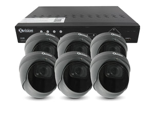 XVISION®│X5C8000VM-G-S6-2T│3 YR WTY.    4K AI+BI Pro Dome (Grey) 6 camera PoE IP CCTV system