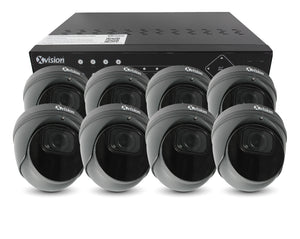 XVISION®│X5C5000VM-G-3-S8-2T│3 YR WTY.    5MP AI+BI Pro Dome (Grey) 8 camera PoE IP CCTV system