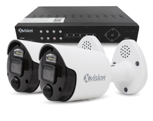 XVISION®│X5C8000BD-W-S2-1T│3 YR WTY.    4K Active Defence AI+BI Mini Bullet 2 camera PoE IP CCTV system