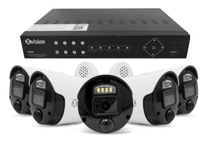 XVISION®│X5C8000BD-W-S5-2T│3 YR WTY.    4K Active Defence AI+BI Mini Bullet 5 camera PoE IP CCTV system