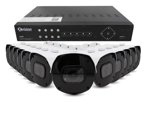 XVISION®│X5C8000BM-W-S12-4T│3 YR WTY.    4K AI+BI Pro Bullet 12 camera PoE IP CCTV system