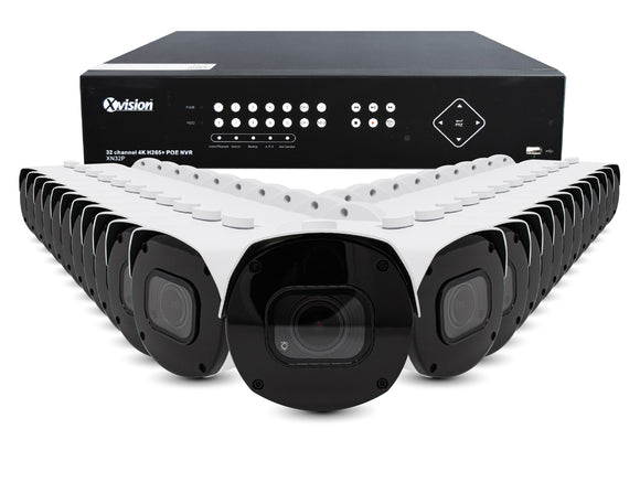 XVISION®│X5C8000BM-W-S24-8T│3 YR WTY.    4K AI+BI Pro Bullet 24 camera PoE IP CCTV system