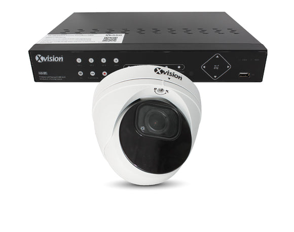 XVISION®│X4C5000VM-W-3-S1-1T│3 YR WTY.    5MP Pro Dome (White) 1 camera PoE IP CCTV system