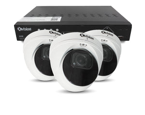 XVISION®│X4C5000VM-W-3-S3-1T│3 YR WTY.    5MP Pro Dome (White) 3 camera PoE IP CCTV system