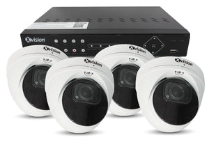 XVISION®│X5C5000VM-W-3-PDU-S4-1T│3 YR WTY.    5MP Active Defence AI+BI Pro Dome Ultra 4 camera PoE IP CCTV system