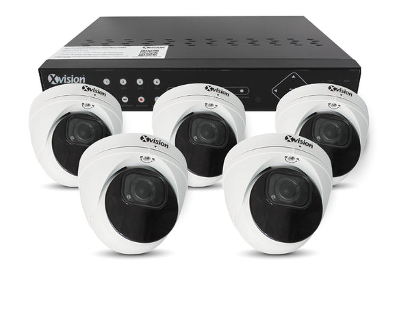 XVISION®│X5C8000VM-W-PDU-S5-2T│3 YR WTY.    4K Active Defence AI+BI Pro Dome Ultra 5 camera PoE IP CCTV system