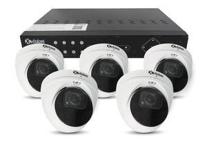 XVISION®│X5C5000VM-W-3-PDU-S5-2T│3 YR WTY.    5MP Active Defence AI+BI Pro Dome Ultra 5 camera PoE IP CCTV system