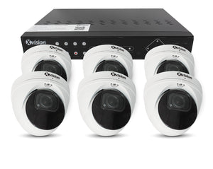 XVISION®│X5C5000VM-W-3-S6-2T│3 YR WTY.    5MP AI+BI Pro Dome (White) 6 camera PoE IP CCTV system