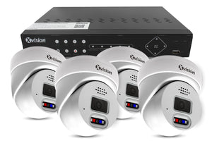 XVISION®│X5C8000AD-W-S4-1T│3 YR WTY.    4K Active Defence Full Colour Mini Dome 4 camera PoE IP CCTV system