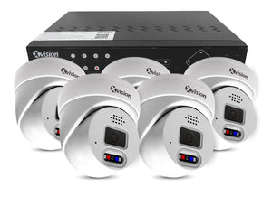 XVISION®│X5C8000AD-W-S5-2T│3 YR WTY.    4K Active Defence Full Colour Mini Dome 5 camera PoE IP CCTV system