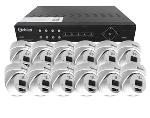 XVISION®│X5C8000AD-W-S12-4T│3 YR WTY.    4K Active Defence Full Colour Mini Dome 12 camera PoE IP CCTV system