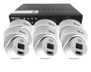 XVISION®│X5C8000AD-W-S6-2T│3 YR WTY.    4K Active Defence Full Colour Mini Dome 6 camera PoE IP CCTV system