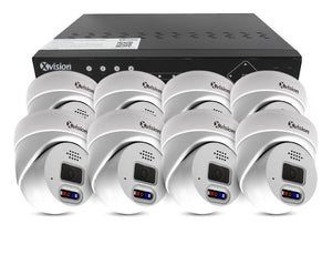 XVISION®│X5C8000AD-W-S8-2T│3 YR WTY.    4K Active Defence Full Colour Mini Dome 8 camera PoE IP CCTV system